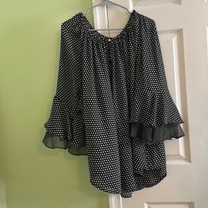 Plus Size Women’s Chaps Polka Dotted Blouse